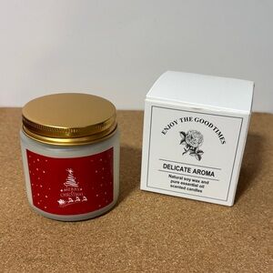 3/$15 Red Christmas Scented Candle with Gold Lid Small